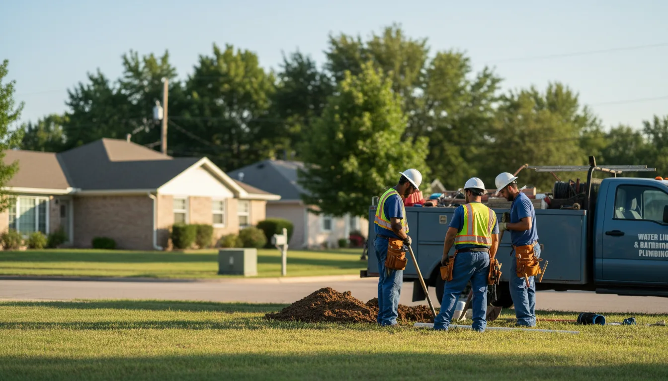 Residential water line and bathroom plumbing service in Racine, OH